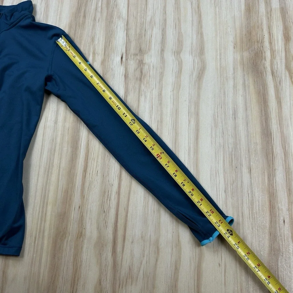 Nike Pro Womens Half Zip Long Sleeve Pullover Blue Small Activewear Top